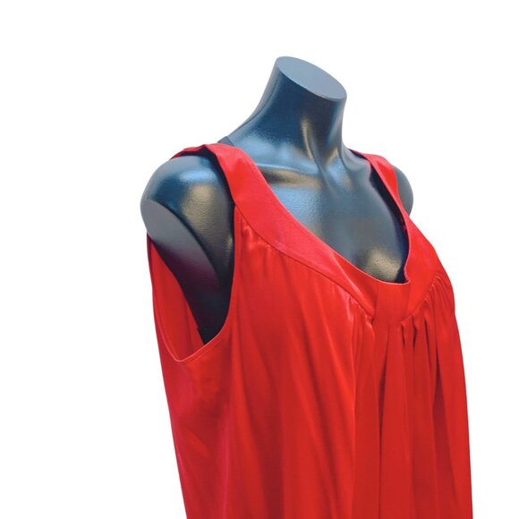 NWT St. John Collection Matador Red Sleeveless Blouse 16 - Picture 2 of 6